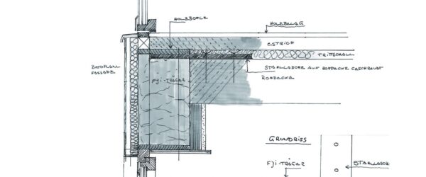Blaesig Architekten Haus Riewenherm Detail Handskizze